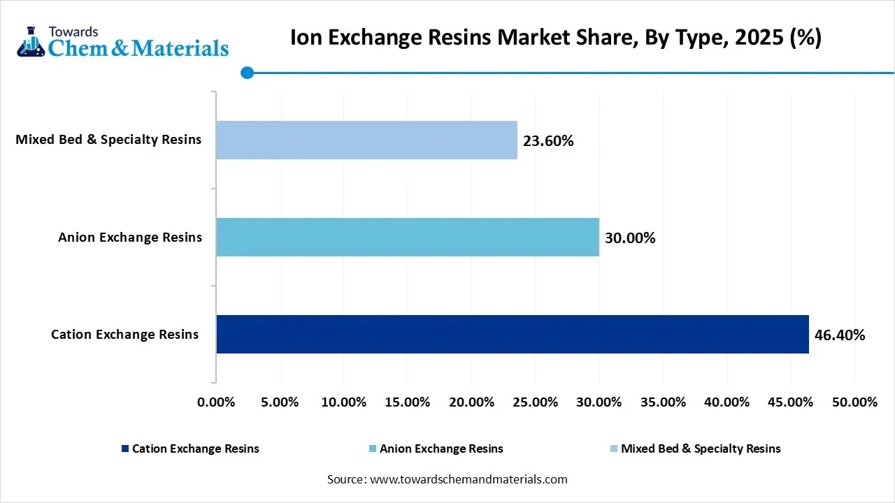 Ion Exchange Resins Market Share, By Type Ion Exchange Resins Market Share, By Type
